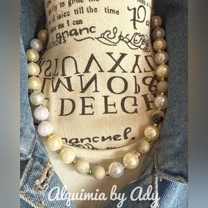 Elegant Beaded  New Pearl amazonite Necklace